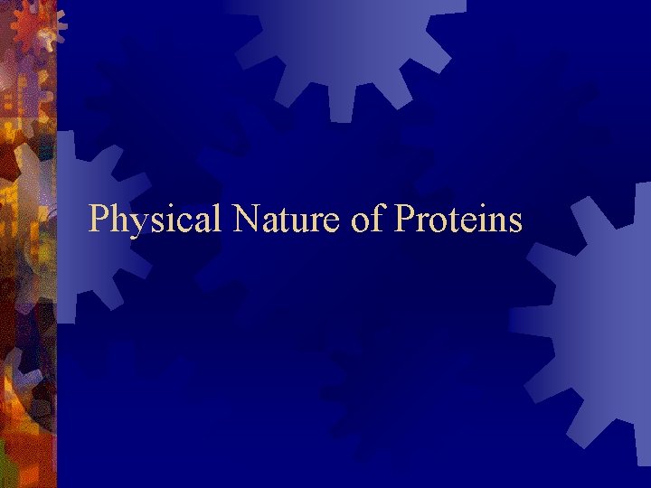 Physical Nature of Proteins 