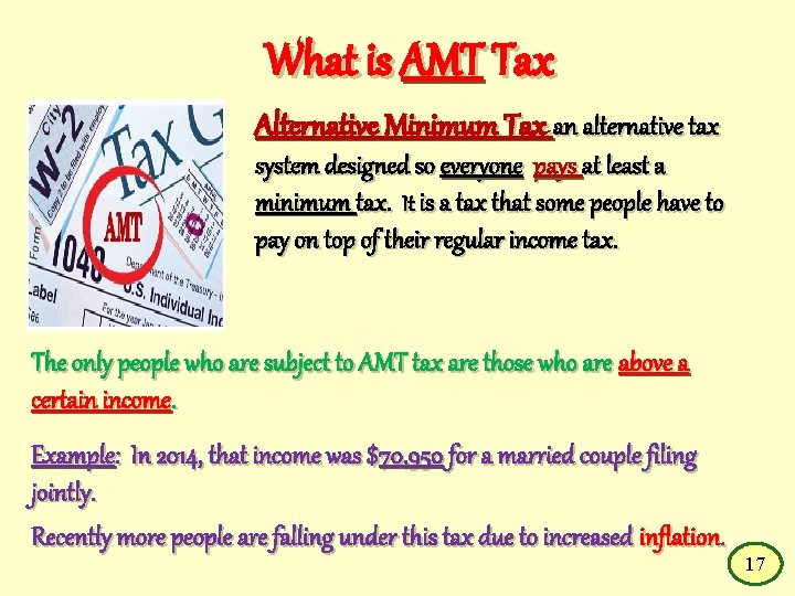 What is AMT Tax Alternative Minimum Tax an alternative tax system designed so everyone