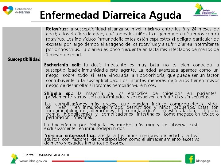 Enfermedad Diarreica Aguda Rotavirus: la susceptibilidad alcanza su nivel máximo entre los 6 y