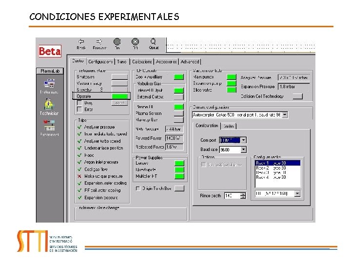 CONDICIONES EXPERIMENTALES 