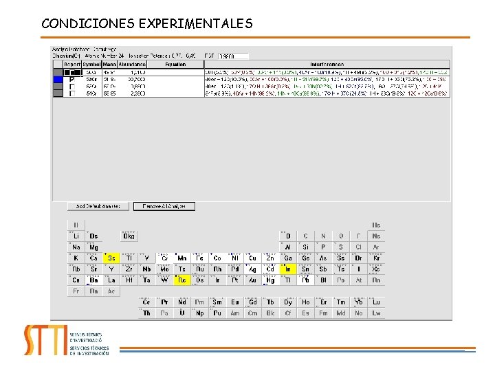 CONDICIONES EXPERIMENTALES 