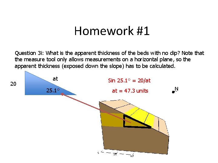Homework #1 Question 3 i: What is the apparent thickness of the beds with Homework #1 Question 3 i: What is the apparent thickness of the beds with