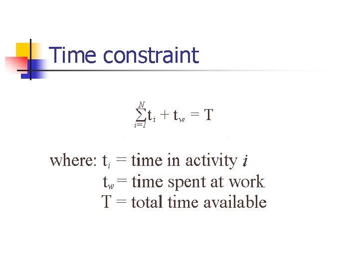 Time constraint 