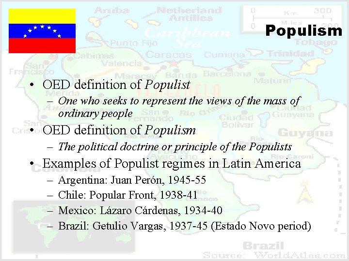 Populism • OED definition of Populist – One who seeks to represent the views