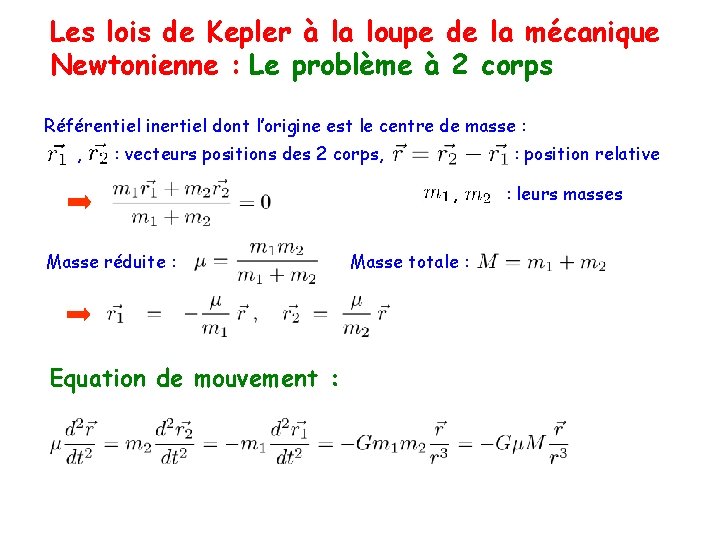 Les lois de Kepler à la loupe de la mécanique Newtonienne : Le problème