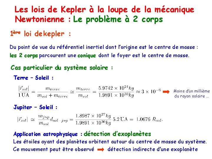 Les lois de Kepler à la loupe de la mécanique Newtonienne : Le problème