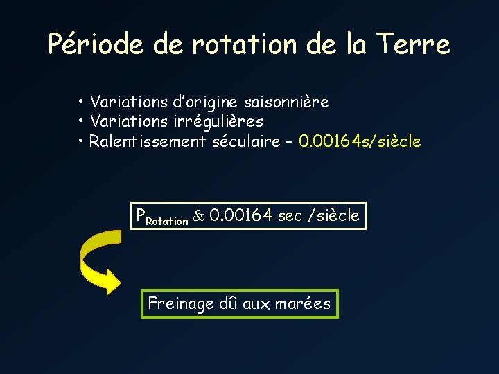 Période de rotation de la Terre • Variations d’origine saisonnière • Variations irrégulières •