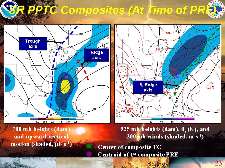SR PPTC Composites (At Time of PRE) Trough axis Ridge axis θe-Ridge axis 700