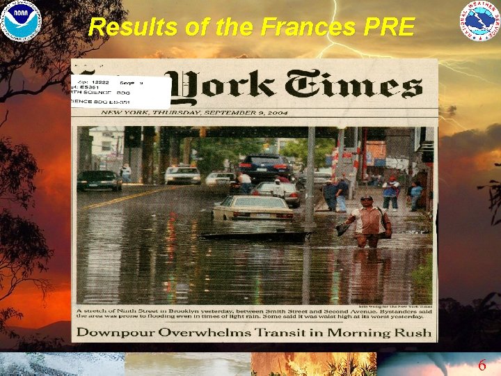 Results of the Frances PRE 6 