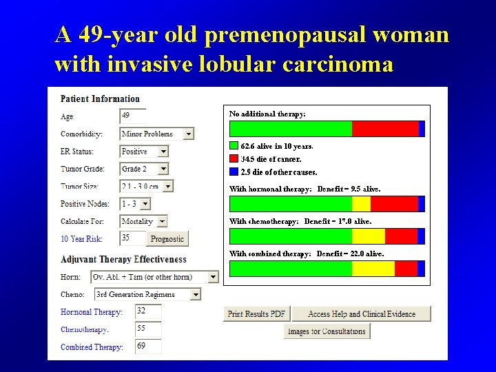 A 49 -year old premenopausal woman with invasive lobular carcinoma 