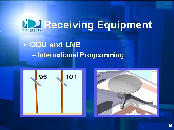 Receiving Equipment • ODU and LNB – International Programming 15 