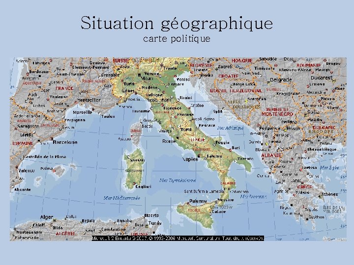 Situation géographique carte politique 