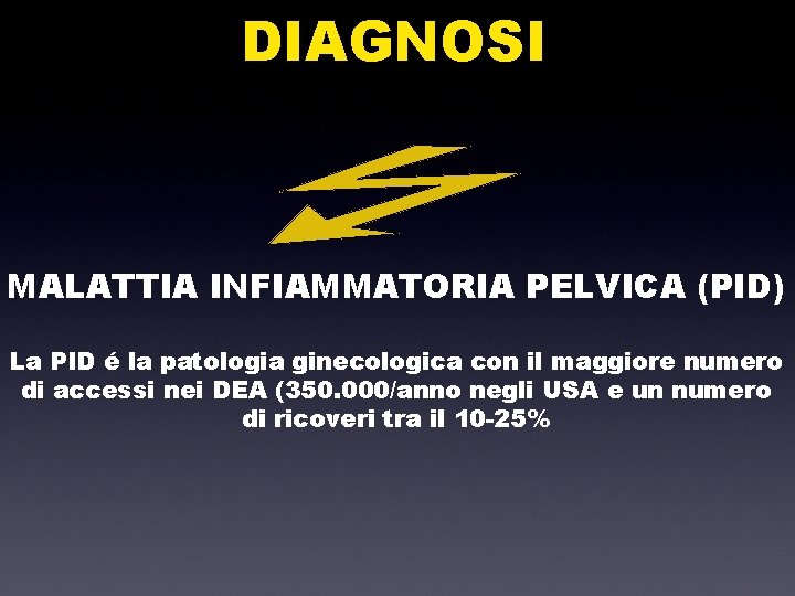 DIAGNOSI MALATTIA INFIAMMATORIA PELVICA (PID) La PID é la patologia ginecologica con il maggiore