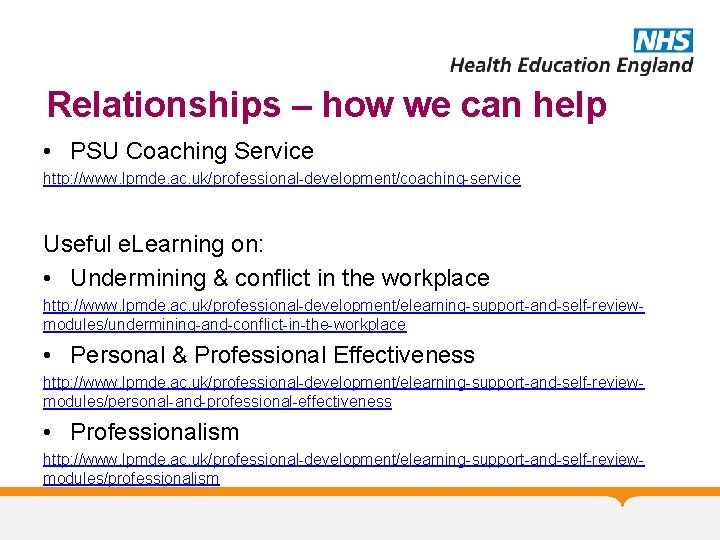 Relationships – how we can help • PSU Coaching Service http: //www. lpmde. ac.