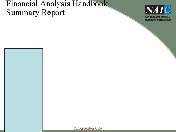 Financial Analysis Handbook Summary Report For Regulators Only 