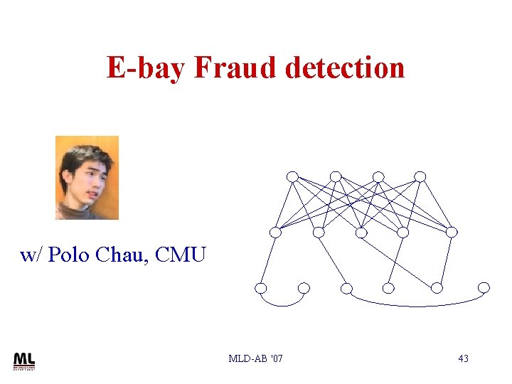 E-bay Fraud detection w/ Polo Chau, CMU MLD-AB '07 43 