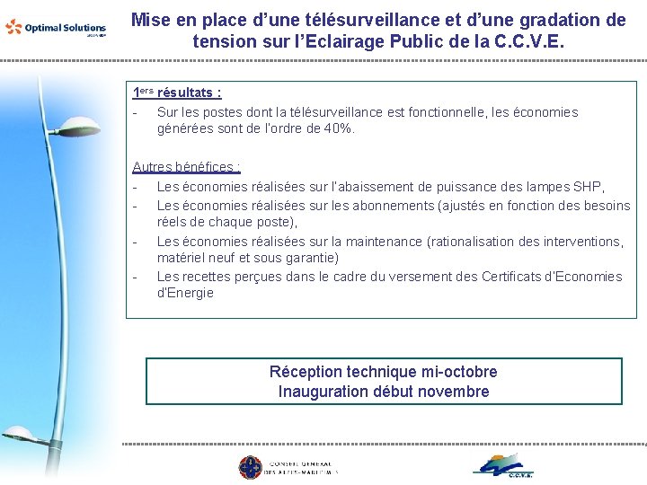 Mise en place d’une télésurveillance et d’une gradation de tension sur l’Eclairage Public de