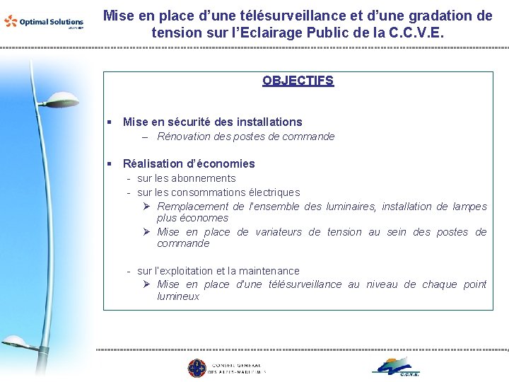 Mise en place d’une télésurveillance et d’une gradation de tension sur l’Eclairage Public de