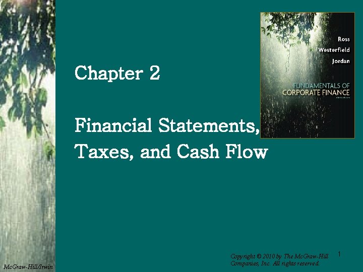 Chapter 2 Financial Statements, Taxes, and Cash Flow Mc. Graw-Hill/Irwin Copyright © 2010 by