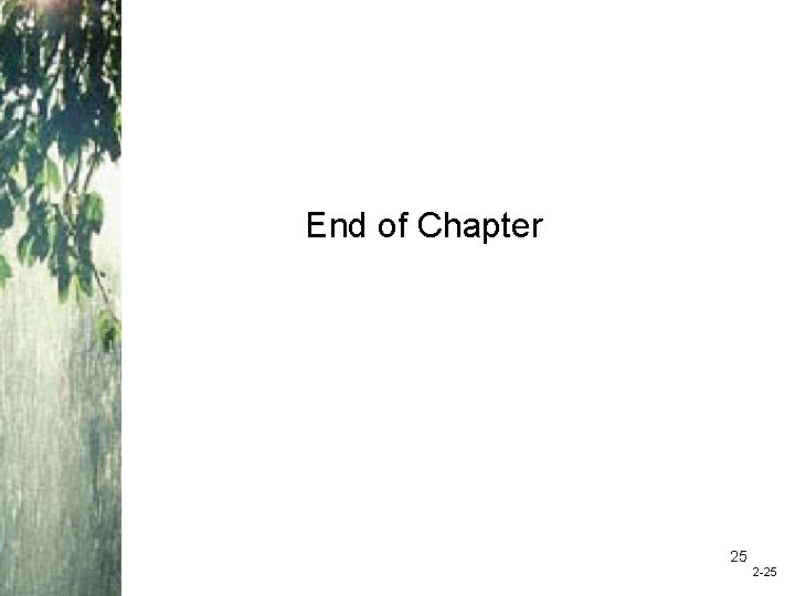 End of Chapter 25 2 -25 