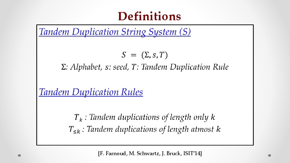 Definitions • [F. Farnoud, M. Schwartz, J. Bruck, ISIT’ 14] 