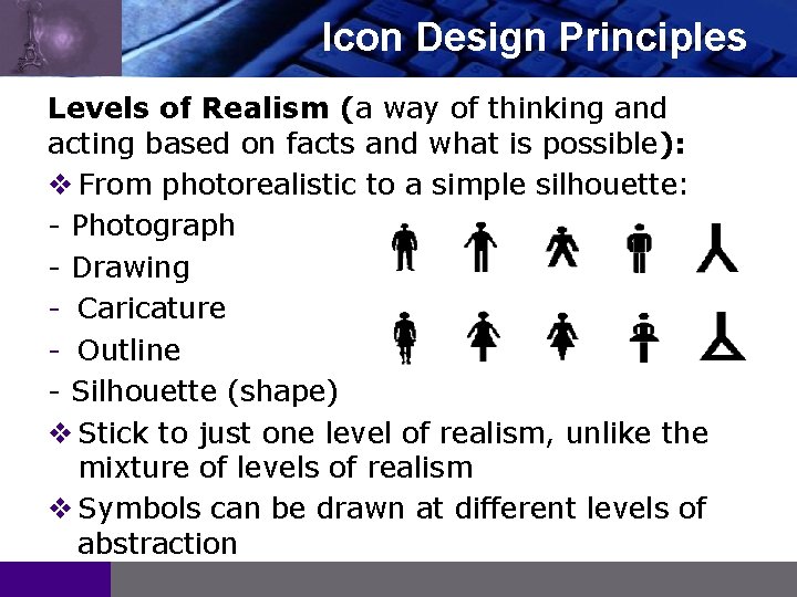 LOGO Icon Design Principles Levels of Realism (a way of thinking and acting based