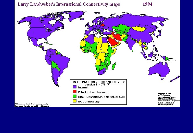 Larry Landweber's International Connectivity maps 1994 