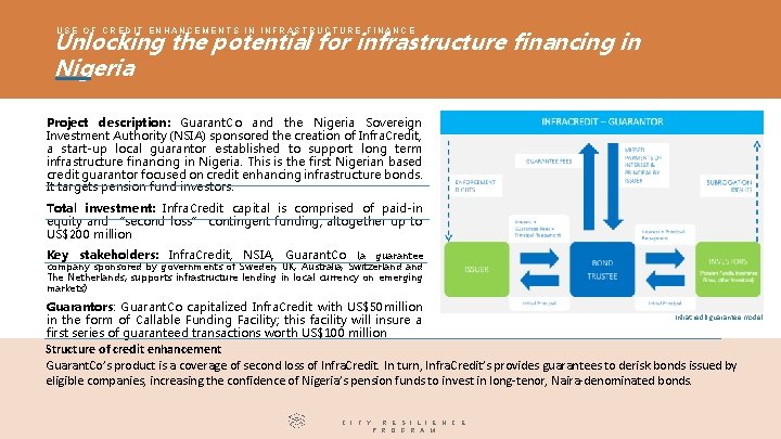 Unlocking the potential for infrastructure financing in Nigeria USE OF CREDIT ENHANCEMENTS IN INFRASTRUCTURE Unlocking the potential for infrastructure financing in Nigeria USE OF CREDIT ENHANCEMENTS IN INFRASTRUCTURE