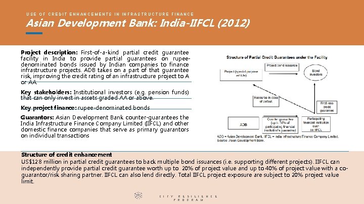 USE OF CREDIT ENHANCEMENTS IN INFRASTRUCTURE FINANCE Asian Development Bank: India-IIFCL (2012) Project description: USE OF CREDIT ENHANCEMENTS IN INFRASTRUCTURE FINANCE Asian Development Bank: India-IIFCL (2012) Project description: