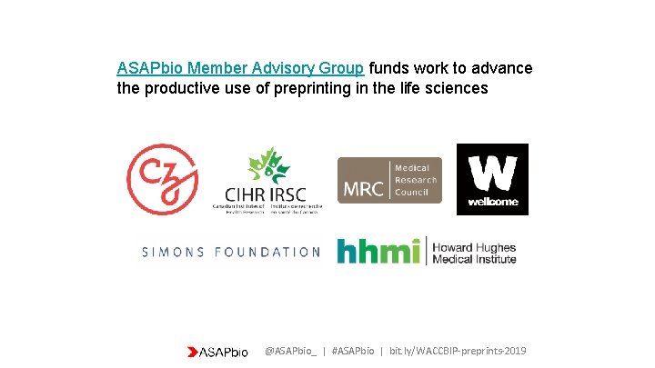 ASAPbio Member Advisory Group funds work to advance the productive use of preprinting in
