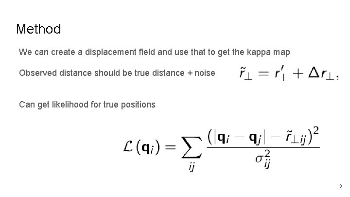Method We can create a displacement field and use that to get the kappa