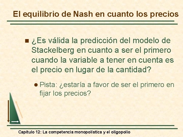 El equilibrio de Nash en cuanto los precios n ¿Es válida la predicción del