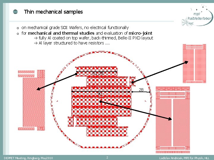 Thin mechanical samples o on mechanical grade SOI Wafers, no electrical functionally o for Thin mechanical samples o on mechanical grade SOI Wafers, no electrical functionally o for