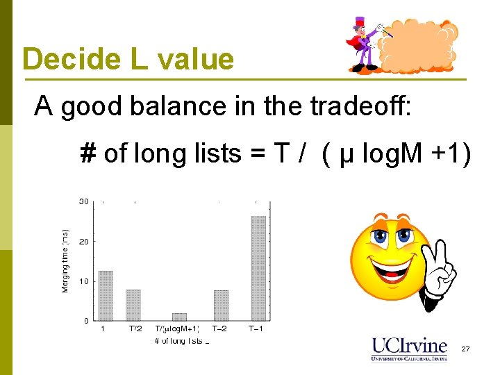 Decide L value A good balance in the tradeoff: # of long lists =