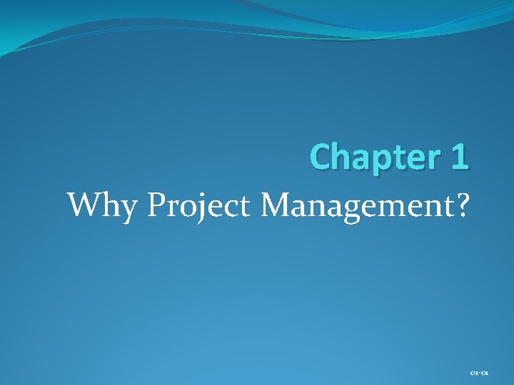 Chapter 1 Why Project Management? 01 -01 
