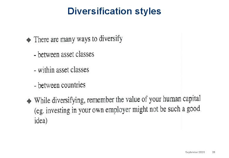 Diversification styles September 2020 28 