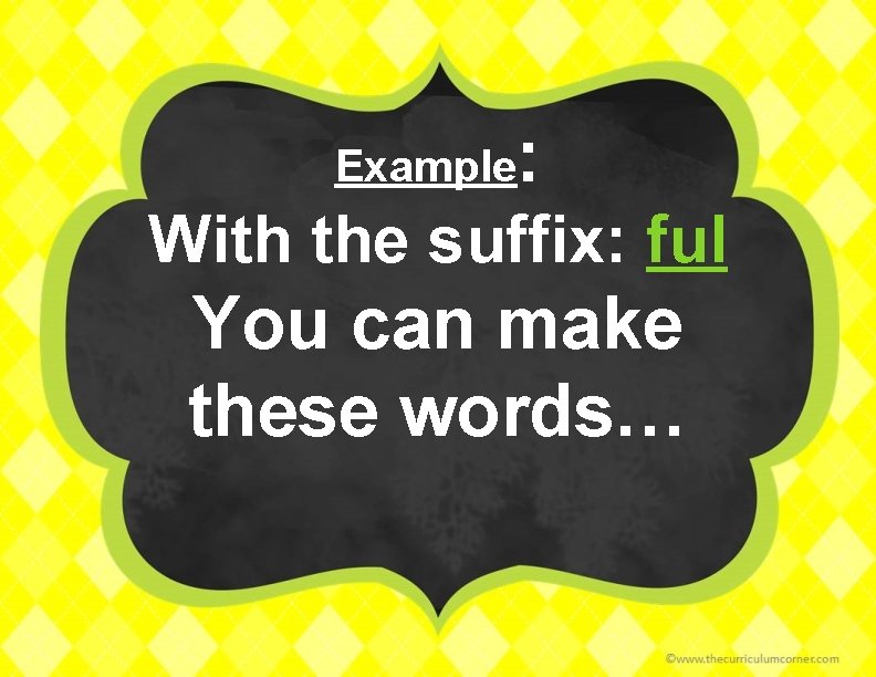Example : With the suffix: ful You can make these words… 