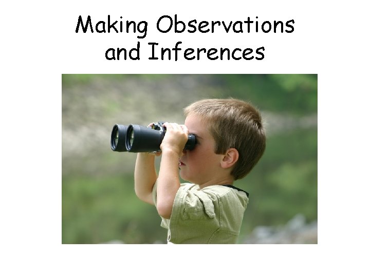 Making Observations and Inferences 