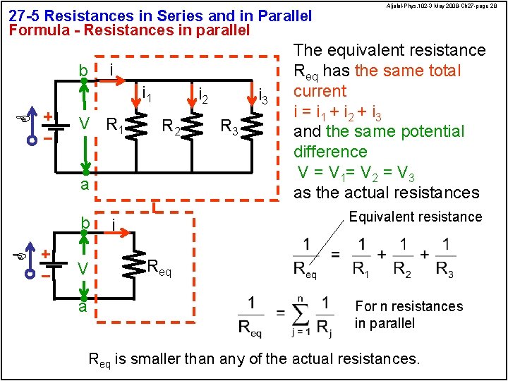 27 -5 Resistances in Series and in Parallel Formula - Resistances in parallel i