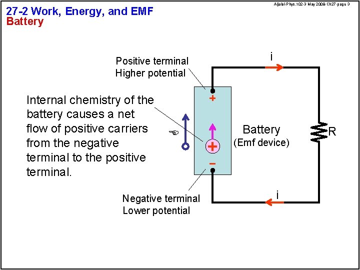 Aljalal-Phys. 102 -3 May 2008 -Ch 27 -page 3 27 -2 Work, Energy, and