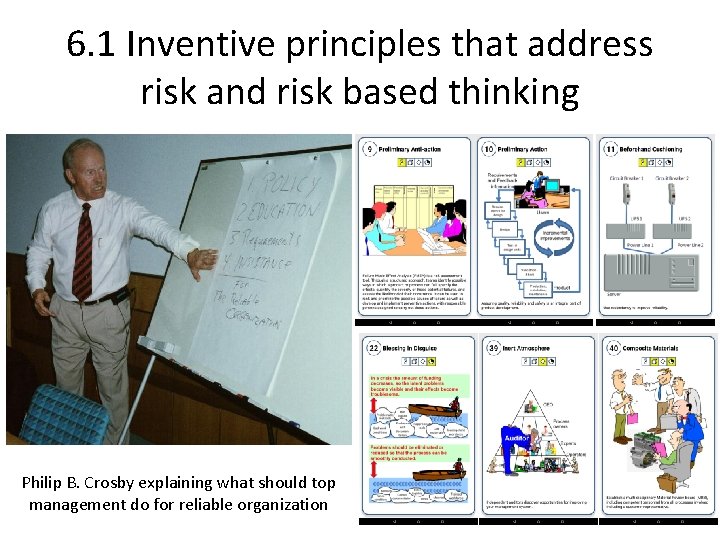 6. 1 Inventive principles that address risk and risk based thinking Philip B. Crosby