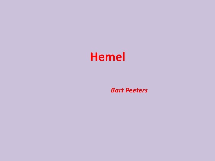 Hemel Bart Peeters 