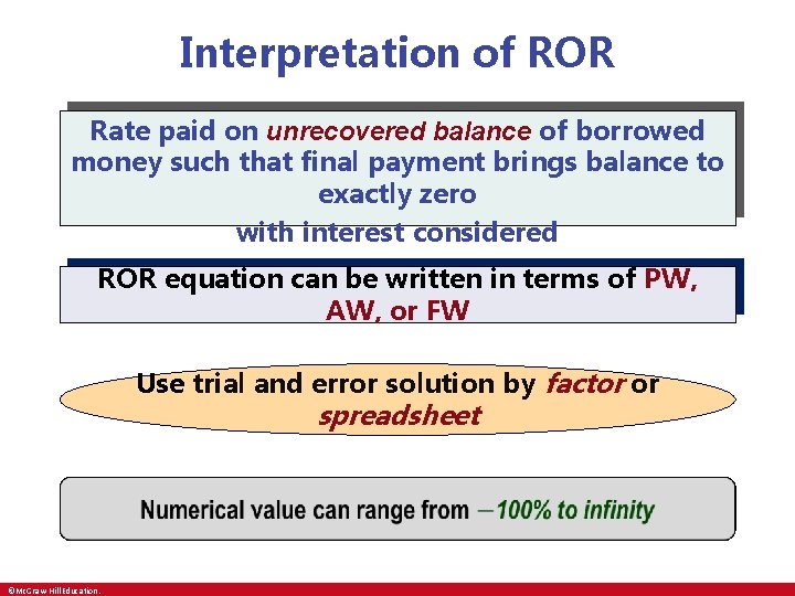 Interpretation of ROR Rate paid on unrecovered balance of borrowed money such that final