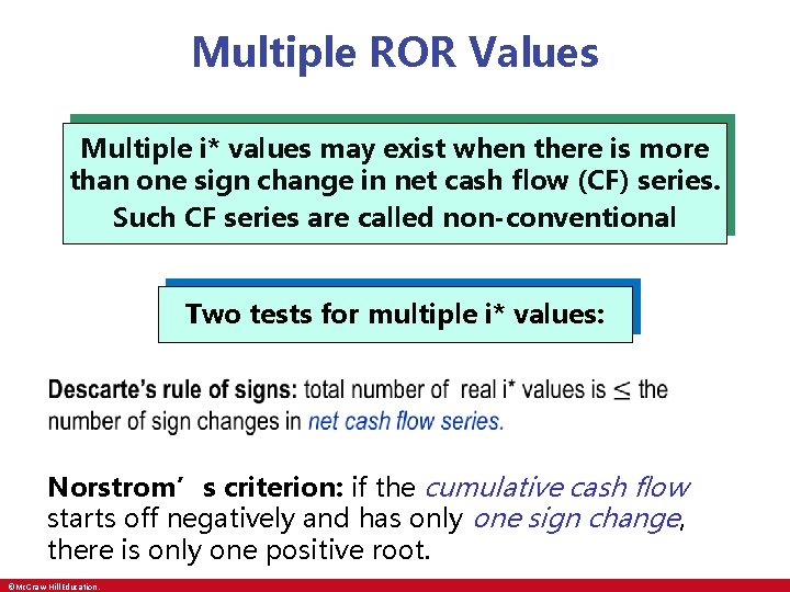 Multiple ROR Values Multiple i* values may exist when there is more than one