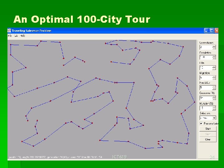 An Optimal 100 -City Tour ICT 619 24 