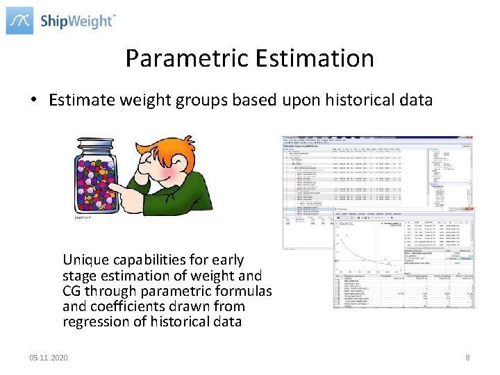 Parametric Estimation • Estimate weight groups based upon historical data Unique capabilities for early