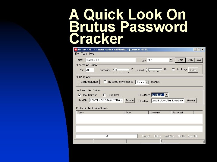 A Quick Look On Brutus Password Cracker 