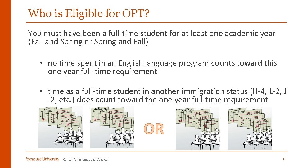 Who is Eligible for OPT? You must have been a full-time student for at