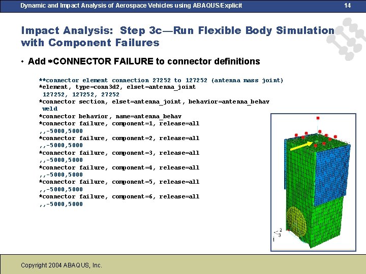 Dynamic and Impact Analysis of Aerospace Vehicles using ABAQUS/Explicit Impact Analysis: Step 3 c—Run Dynamic and Impact Analysis of Aerospace Vehicles using ABAQUS/Explicit Impact Analysis: Step 3 c—Run
