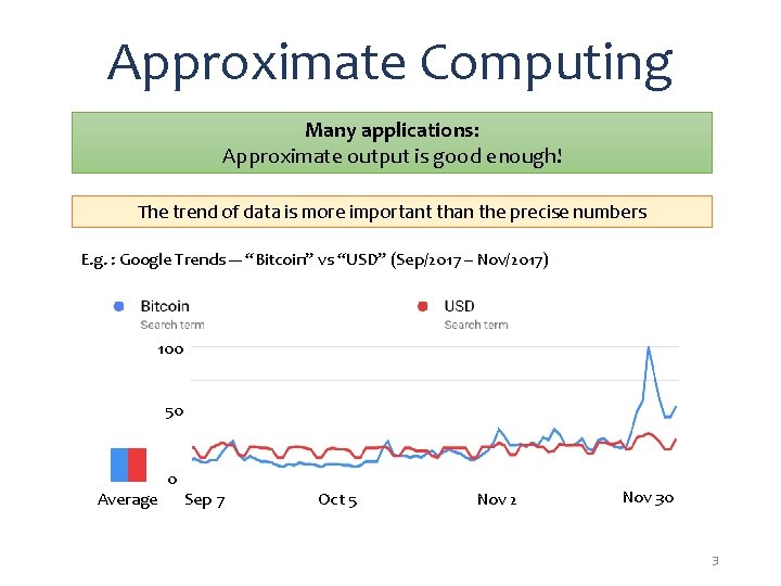 Approximate Computing Many applications: Approximate output is good enough! The trend of data is